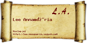 Lee Annamária névjegykártya
